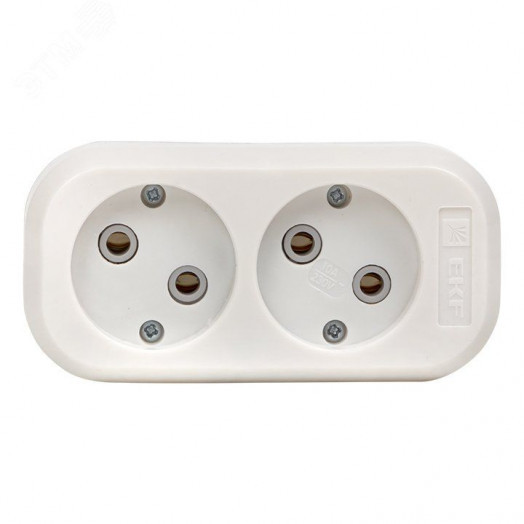 Колодка без заземления 2х10А 2.2кВт Эксперт