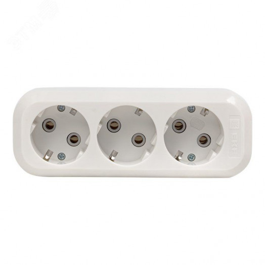 Колодка 3 гнезда с заземлением 16А Эксперт