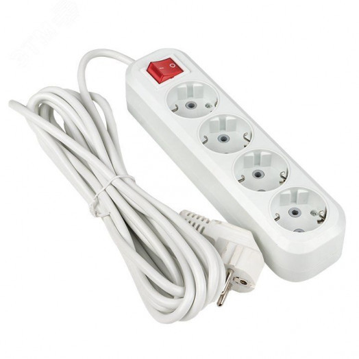 Удлинитель Эксперт 4 гнезда 5 метров 16А/3,0кВт с выключателем и заземлением ПВС 3х1 EKF PROxima