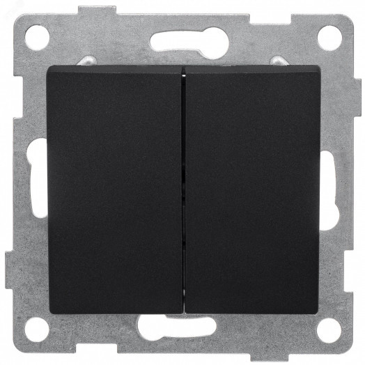 GUSI Bravo механизм выключателя 2кл., скрытая  установка,  10А, 250В. Цвет: графит.