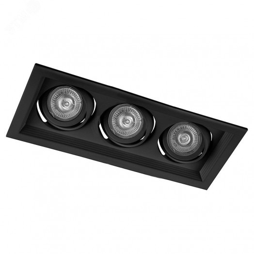 Светильник ИВО-3х50w G5.3 поворотный прямоугольный черный