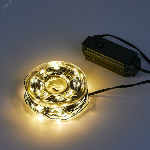 Гирлянда светодиодная Роса 20м 200 светодиодов Теплый белый свет Провод зеленый ТМ Uniel ULD-S2000-200/DGA WARM WHITE IP20 DEW