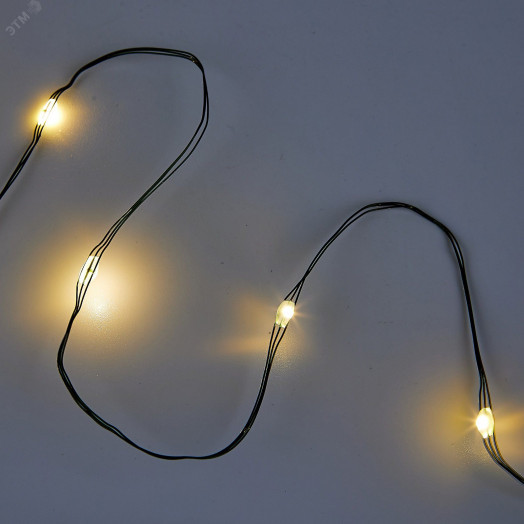 Гирлянда светодиодная Роса 20м 200 светодиодов Теплый белый свет Провод зеленый ТМ Uniel ULD-S2000-200/DGA WARM WHITE IP20 DEW