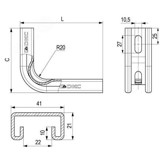 Консоль легкая DW основание 200мм горячеоцинкованная