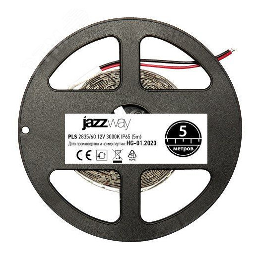 Лента светодиодная LEDx60/м 1м 6Вт/м 12Втеплый белый IP65 (5м)