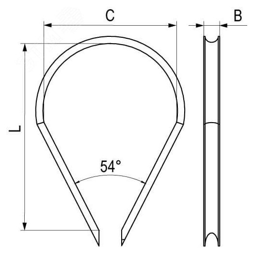 Коуш под трос D5 стальной оцинкованный