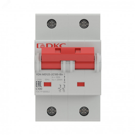 Выключатель автоматический модульный YON MD125 2P 100А D 15kA