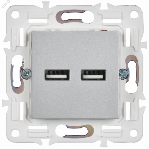 SKANDY Розетка USB A+A 3,1А SK-R15S серебряный IEK