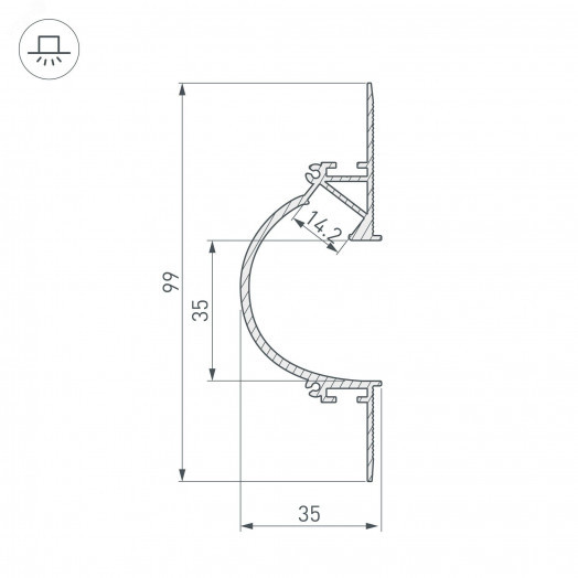 Профиль ARH-CEIL-REFLECT-2000 WHITE (Алюминий)