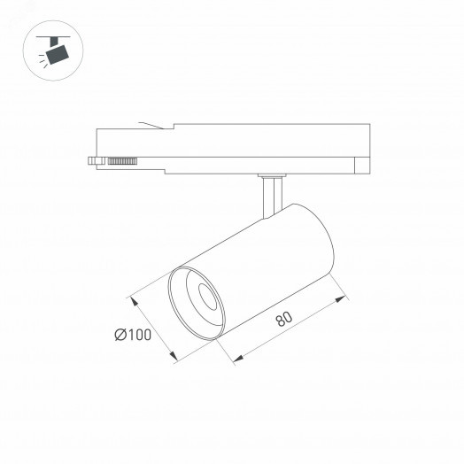 Светильник трековый LGD-NIKA-4TR-R100-20W Warm3000 (BK, 24 deg, 230V) (ARL, IP20 Металл, 5 лет)