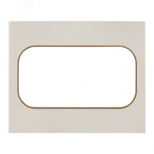 Стокгольм Рамка для розетки 2-местная белая с линией цвета шампань