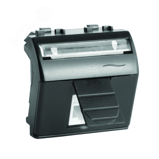 Розетка USB 3.0 со шторкой Brava черная 2 модуля