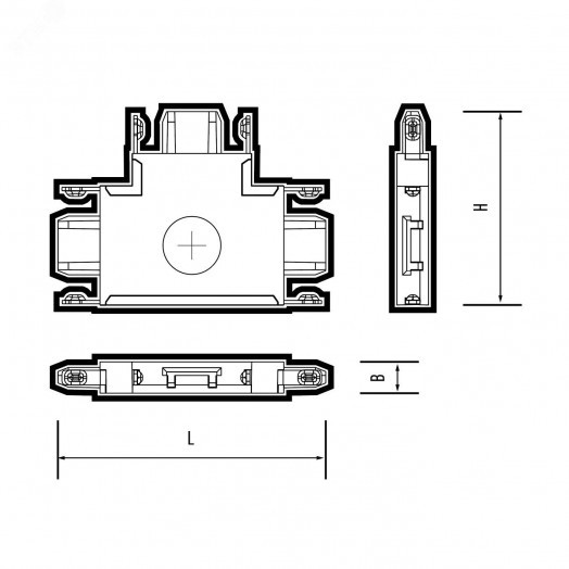 Коннектор черный T-обр. MTR16 CT-BL Jazzway
