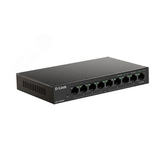 Коммутатор неуправляемый PoE 8 портов 10/100/1000 Мб/с, 117 Вт