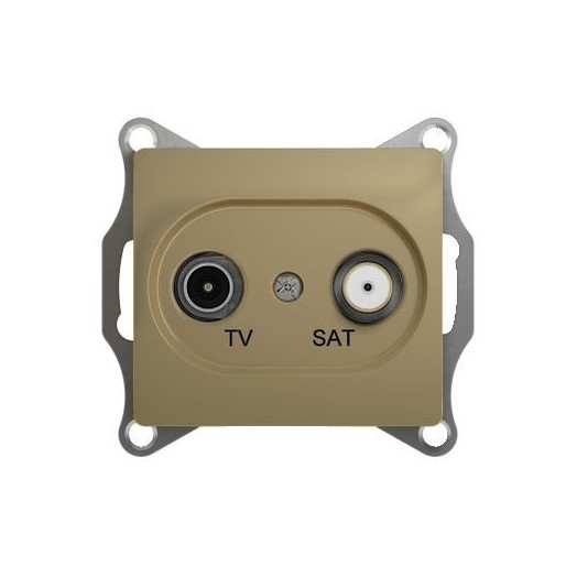GLOSSA Розетка телевизионная TV-SAT одиночная в рамку 1дБ титан