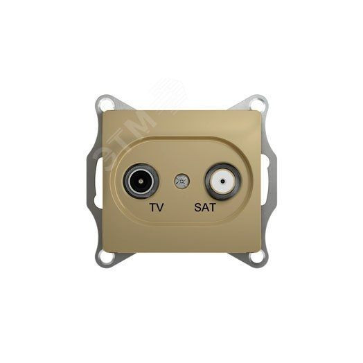 GLOSSA Розетка телевизионная TV-SAT одиночная в рамку 1дБ титан