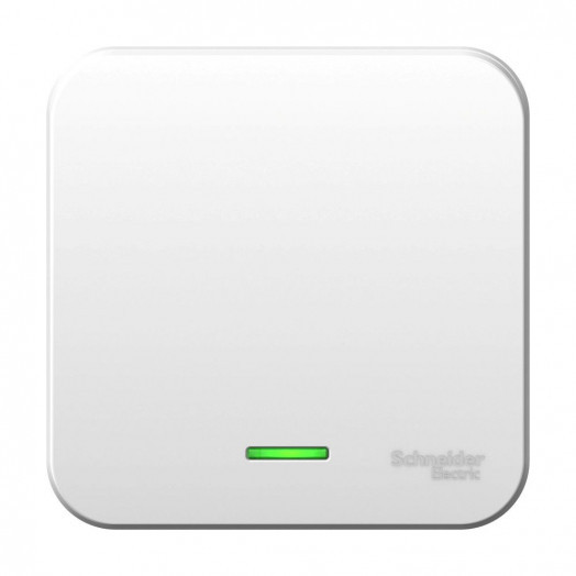 Выключатель наружный одноклавишный BLANCA (cх.1) с подсветкой, 10A, 250B, белый