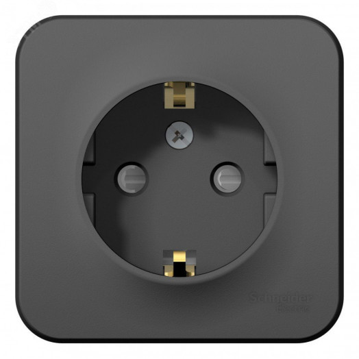 BLANCA  розетка наружная  с заземлением со шторками, 16А, 250В, антрацит