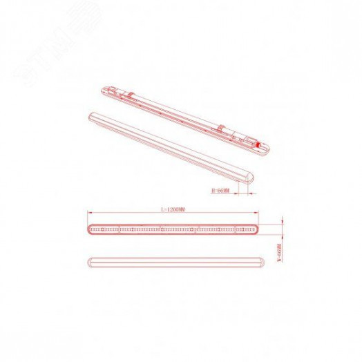 Линейный Светильник светодиодный SPP-201-0-40K-L32 32Вт 4000K 4160Лм IP65 1200мм в линию до 10шт матовый