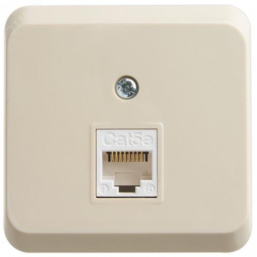 ЭТЮД Розетка компьютерная RJ45 наружная категория 5е кремовый