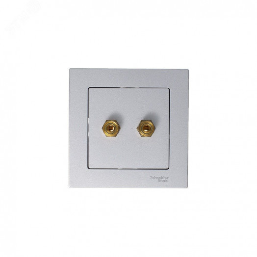 Аудиорозетка ATLASDESIGN двухместная алюминий