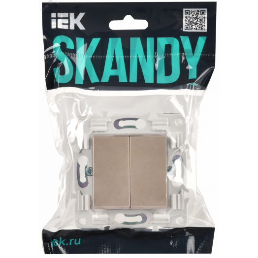 SKANDY Выключатель 2-клавишный перекрестный 10А SK-V06Sa песочный IEK