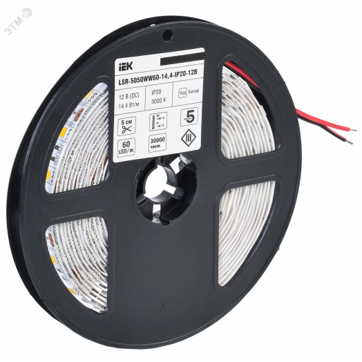 Лента светодиодная 5м LSR-5050WW60-14,4-IP20-12В IEK