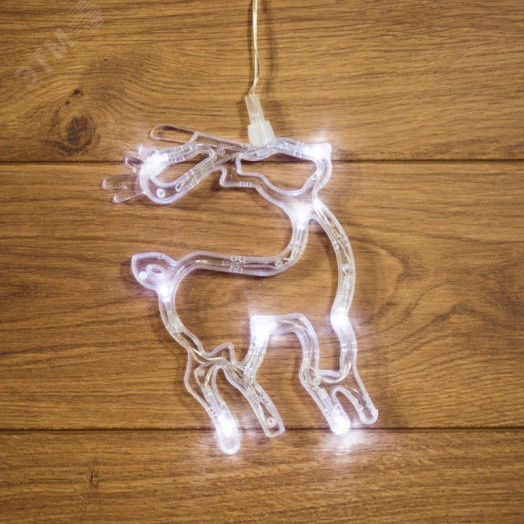 Фигура светодиодная Олененок на присоске с подвесом, белый