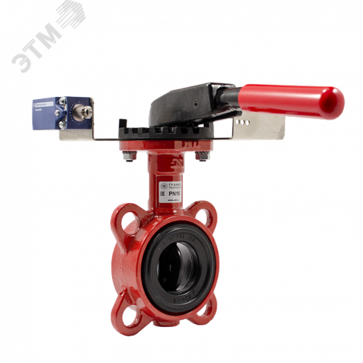 Дисковый Поворотный Затвор ГРАНВЭЛ с ручкой, DN200, PN16, с 2-мя концев. выключ KB NEW, IP65, ЗПВС-200x1,6 - FL (w)-3-200-MR-E