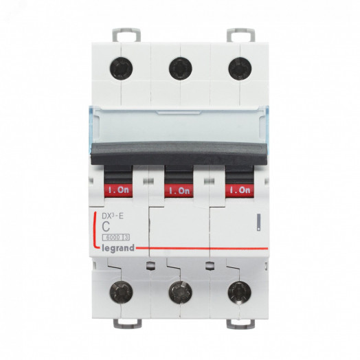 Выключатель автоматический трехполюсный 2А C DX3-E 6kA/6kА