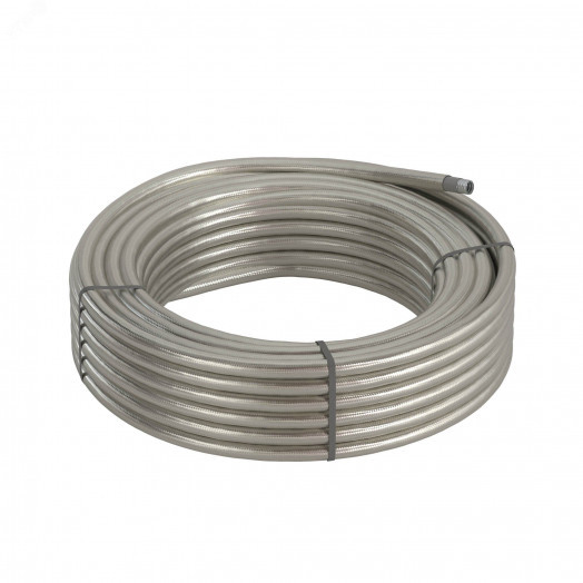 Металлорукав DN 10мм в гладкой SEBS изоляции и оплетке из нержавеющей стали, Dвн 10,0 мм, Dнар 15,0, 50 м