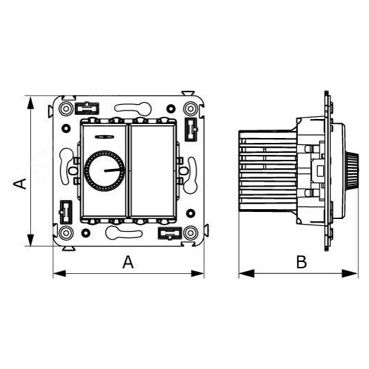 Avanti Диммер поворотный в стену, ''Черный квадрат''