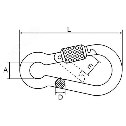 Карабин с фиксатором  5х50