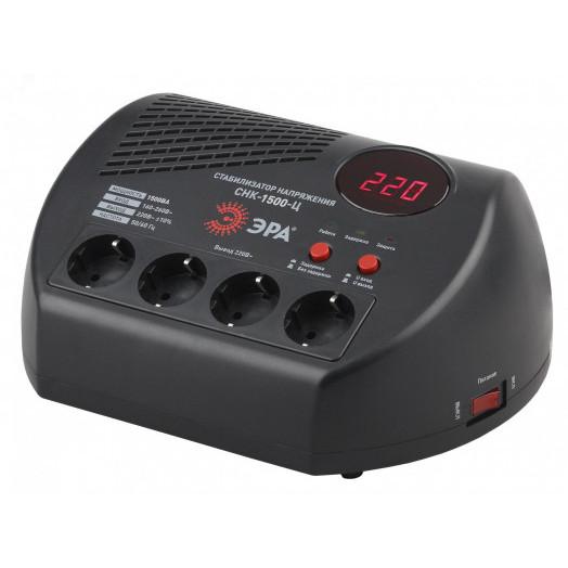 Стабилизатор напряжения компактный СНК-1500-Ц цифровой дисплей 160-260В/220В, 1500ВА