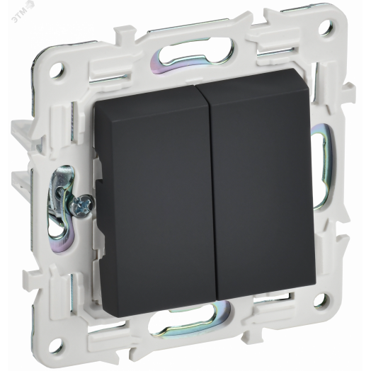 SKANDY Выключатель 2-клавишный 10А SK-V04G графит IEK