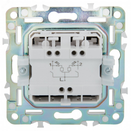 SKANDY Выключатель 2-клавишный 10А SK-V04G графит IEK