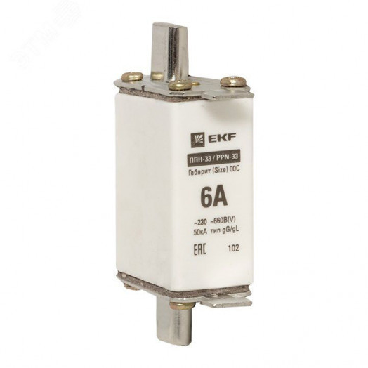 Вставка плавкая ППН-33 100/6А габарит 00С