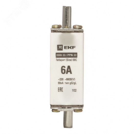 Вставка плавкая ППН-33 100/6А габарит 00С