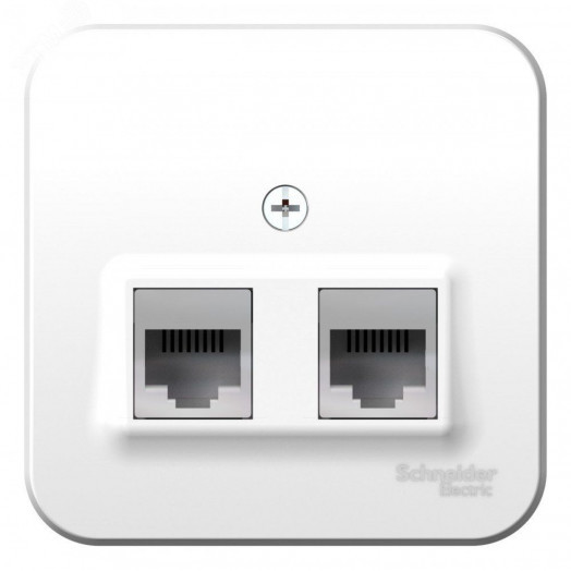 Розетка BLANCA наружная двойная компьютерная RJ45+телефонная RJ11, кат.5e, с изолирующей пластиной, белый