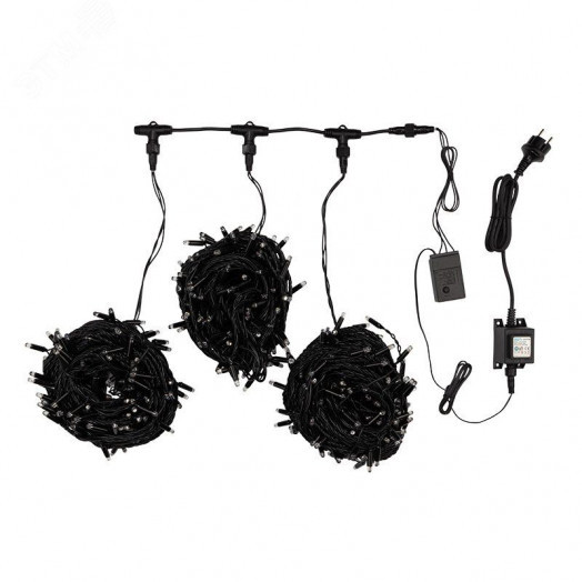 Гирлянда LED ClipLight 24 V, 3 нити по 20 м, свечение с динамикой, диоды белые