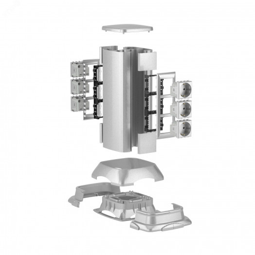 Миниколонна алюминиевая 0.35м серый металлик