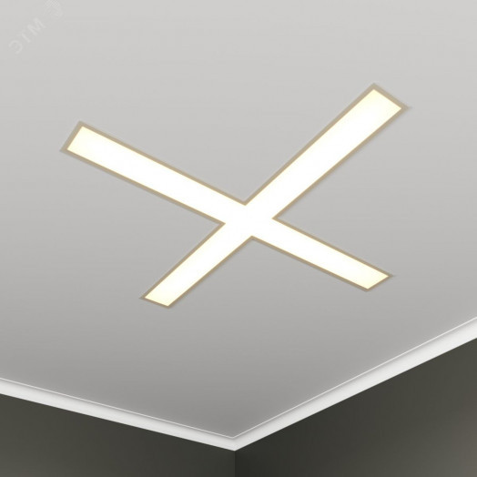 Светильник светодиодный RVE-LBX-KRESCENT-2030-V (Крест 2030х2030х100мм S80мм 101Вт встраиваемый 4000K Белый)