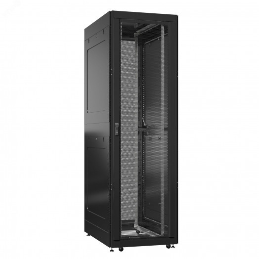 Шкаф серверный 52U 800х1000 передняя дверь: двустворчатая глухой металл IP51. задняя дверь: двустворчатая перфорированная IP20. боковые панели: глухой металл. цвет: черный RAL9005 