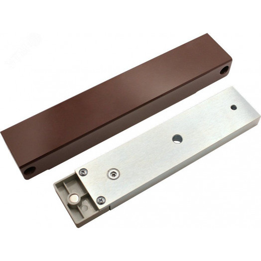 Замок электромагнитный ALM-400P-12V, усилие удержания якоря 380 – 400 кгс, с датчиком состояния двери, коричневый