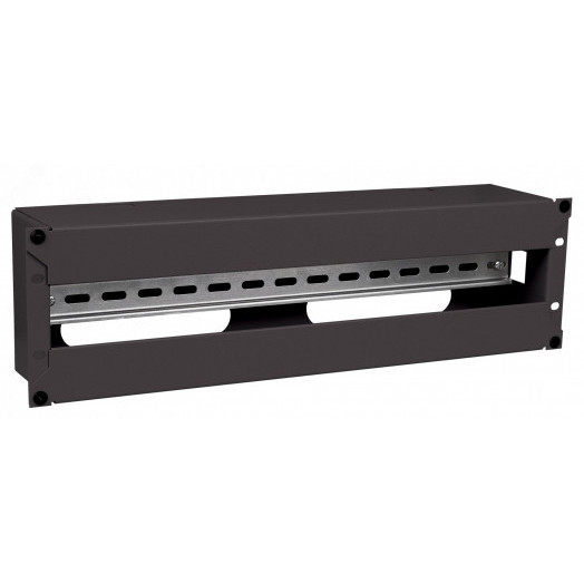 Панель электрораспределительная 3U с DIN-рейкой черная