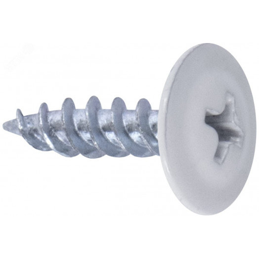 Саморез 4,2x32 с прессшайбой, острый, цинк RAL 9003 Белый (100 шт/уп) Промрукав