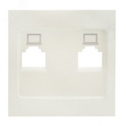 Валенсия лицевая панель розетки RJ-45 2-местная жемчуг