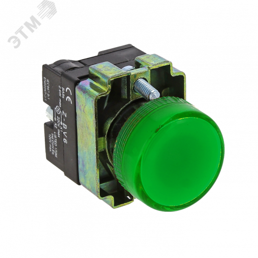 Лампа сигнальная BV63 зеленая 24В