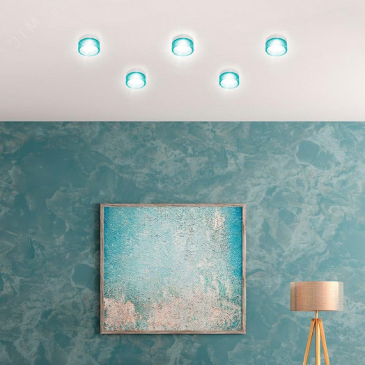 Светильник встраиваемый под лампу GX53 DK97 WH/Blue белый голубой