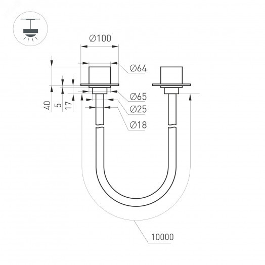 Светильник SP-TROPIC-BUILT-TRIMLESS-R18-L10000-110W Day4000 (BK, 360 deg, 230V) (Arlight, IP20 Пластик, 3 года)